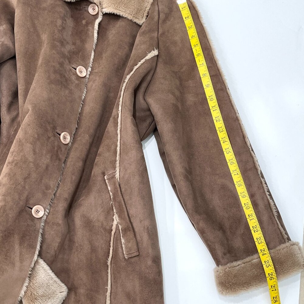 Covington Womens Faux Fur Collar Cuffs Lining Winter Coat Jacket Brown Size 16 - Picture 10 of 11